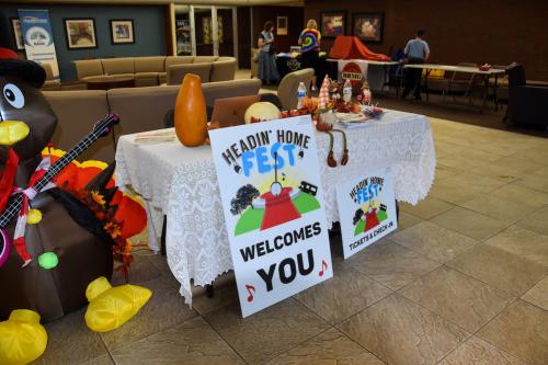 Welcome table at the college
