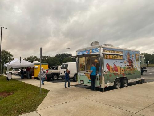 Food vendors outside the Southeastern Technical College